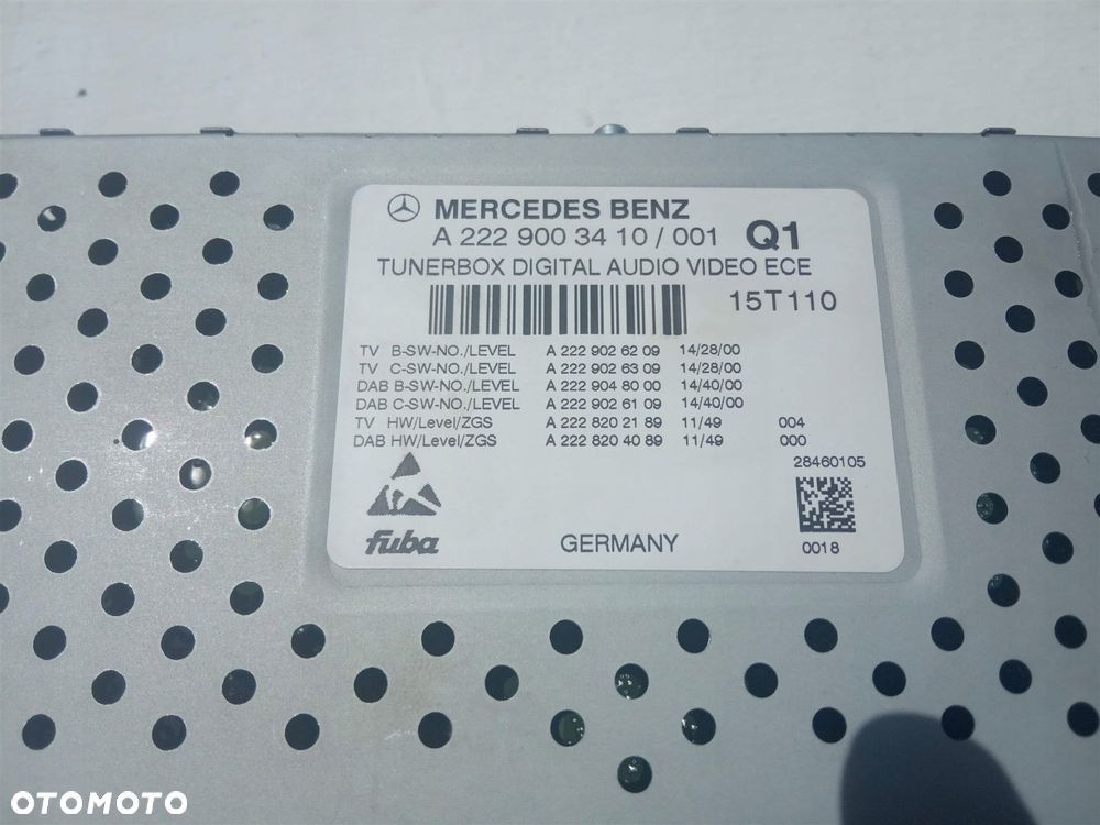 MERCEDES W205 W217 W222 TUNER RADIO TV A2229003410 - 7