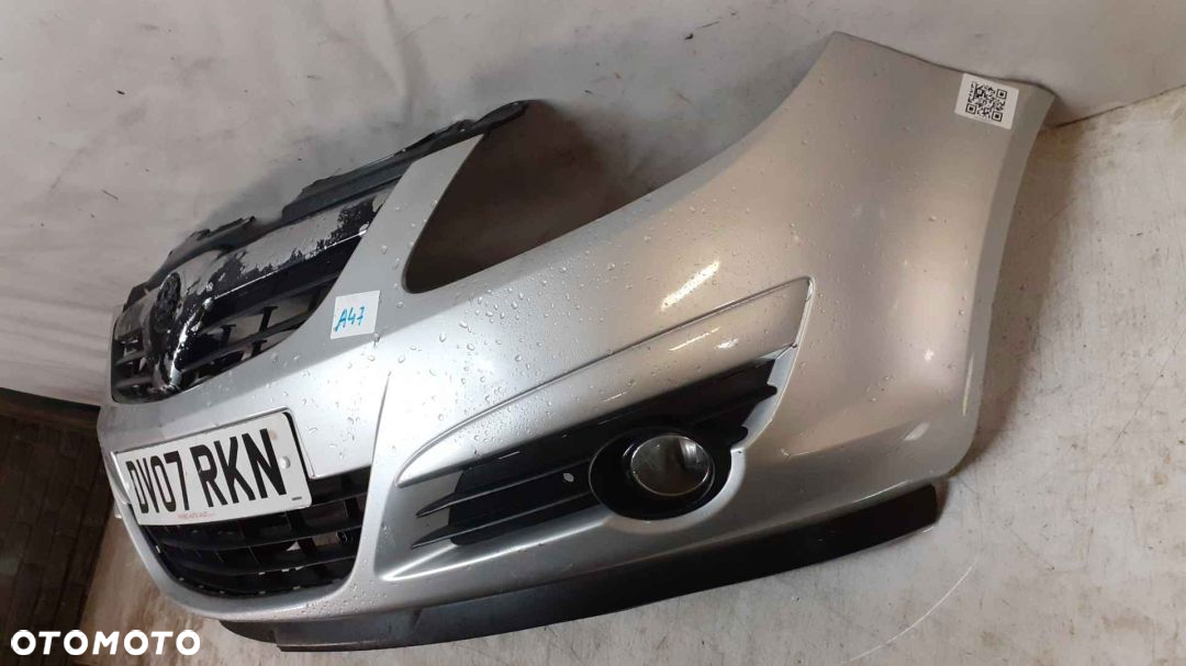 + ZDERZAK PRZÓD PRZEDNI OPEL CORSA D Z157 SREBRNY HALOGENY - 3