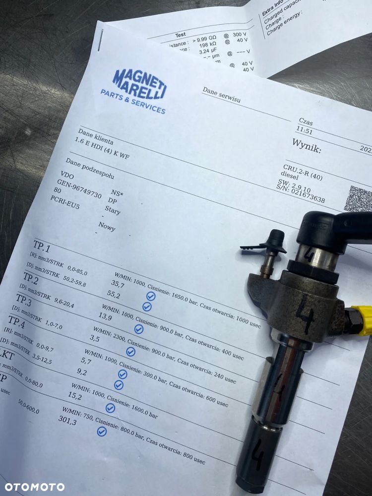WTRYSKIWACZ TEST 1.6 HDI TDCI 9674973080 WTRYSK SPRAWDZONY FORD VOLVO CITROEN PEUGEOT 9802448680 - 2