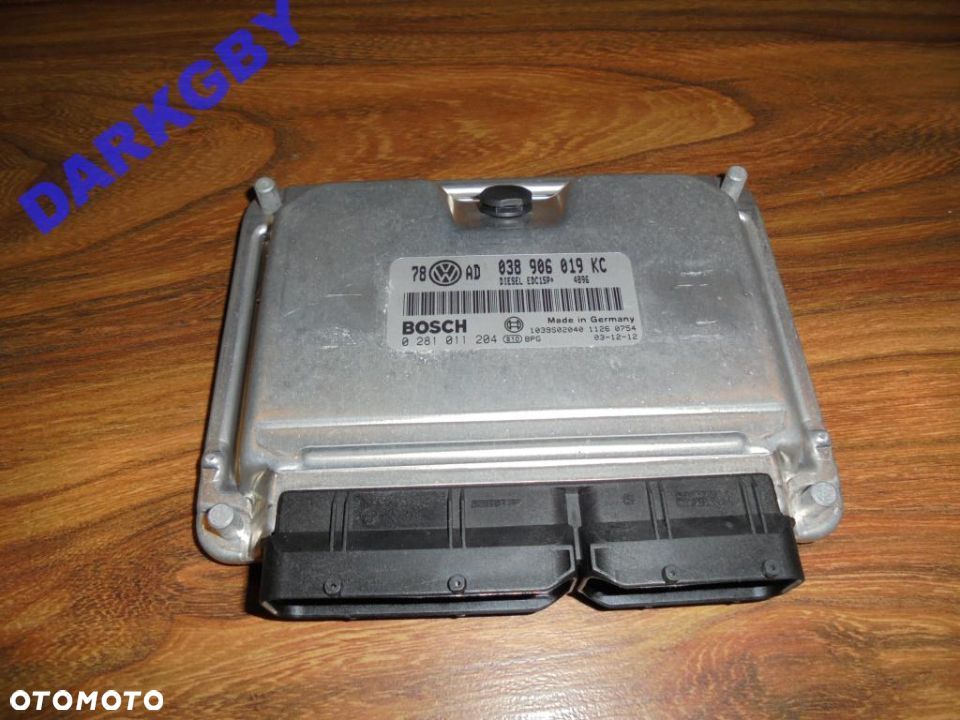 VW AUDI SEAT SKODA KOMPUTER STEROWNIK SILNIKA 1,9 TDI 038906019KC 0281011204 - 1
