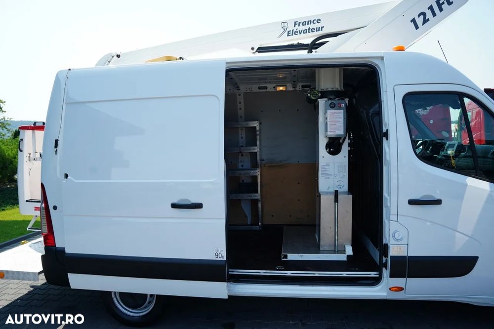 Renault MASTER / Platformă de lucru aeriană / Platformă de lucru metalică / Coș de ridicare FRANCE ELAVATEUR 121 Ft - 12 M / CAPACITATE MAXIMĂ DE RIDICARE 120 KG / EURO 6 - 25