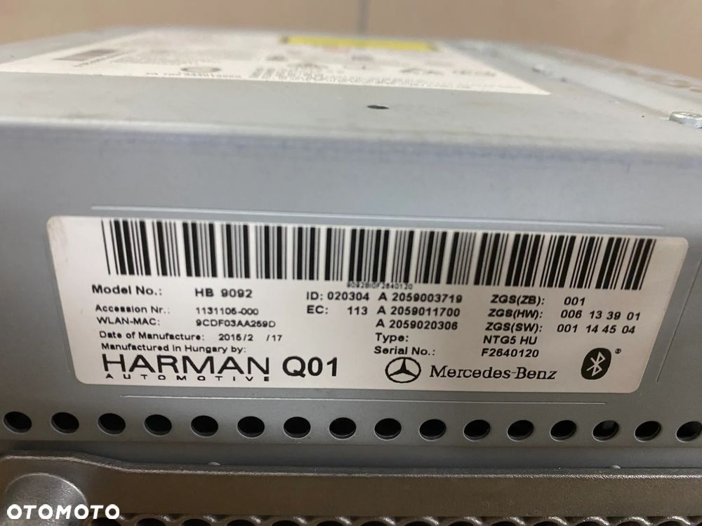 MERCEDES 205 glc radio nawigacja A 2059003719 vin - 3