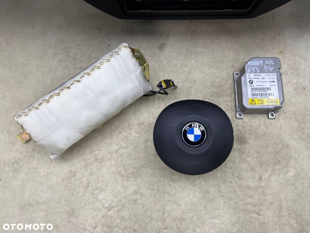Deska rozdzielcza BMW X5 E53 przedlift 99-03r. kokpit konsola poduszki powietrzne AIRBAG komplet - 14