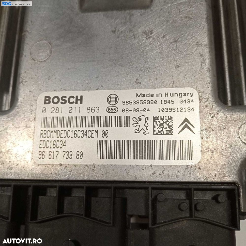ECU Calculator Motor Peugeot 307 1.6 HDI 2001 - 2008 Cod 9661773380 0281011863 9653958980 [2646] - 4