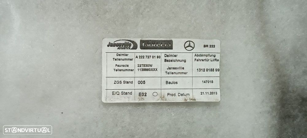 FORRA DA PORTA FRENTE DIREITA MERCEDES CLASE S (W222) LIM. S 350 BLUETEC (222.03... - 4