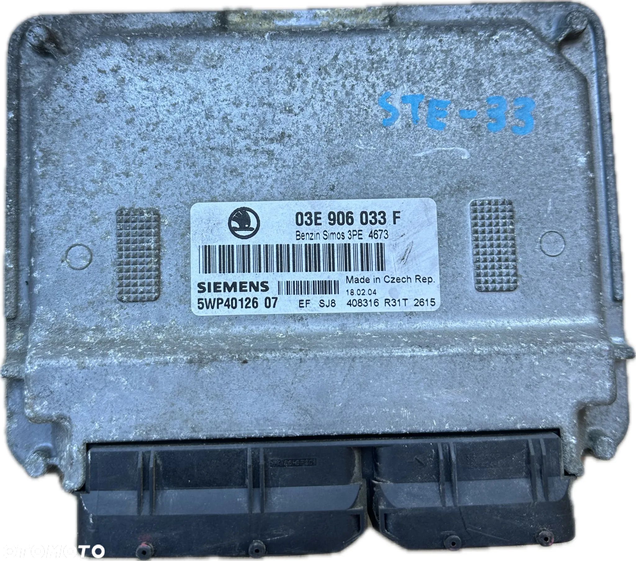 Sterownik Silnika ECU Komputer Volkswagen Skoda Seat Audi 03E906033F - 1