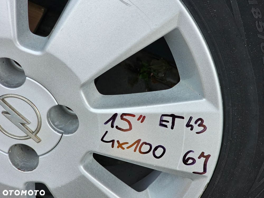 KOŁA FELGI ALUMINIOWE OPONY LETNIE 15 CALI OPEL ASTRA G H MERIVA A CORSA C D 4X100 185/60/15 ET43 - 4