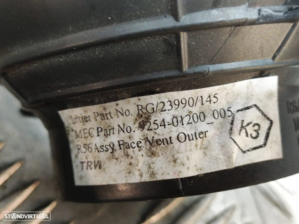 Difusor Difusores Arejadores Grelha Sofagem Saída AR Chaufagem Mini Cooper R56 R55 R57 R58 R59 Original - 9