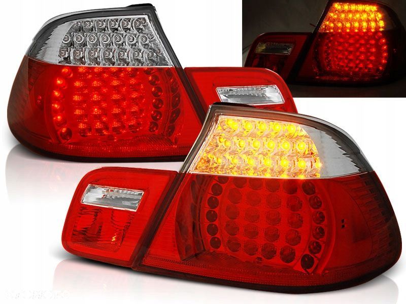 Lampy tyl ne 4szt kpl Diody Led Tuning Red White Bmw 3 e46 Cabrio 1999-2003 - 1
