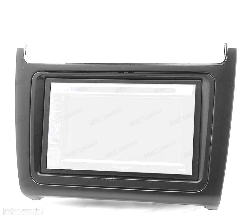 MOLDURA ADAPTADOR PRETO COMPLETO DE RÁDIO 2-DIN PARA VOLKSWAGEN VW POLO 14+ - 1