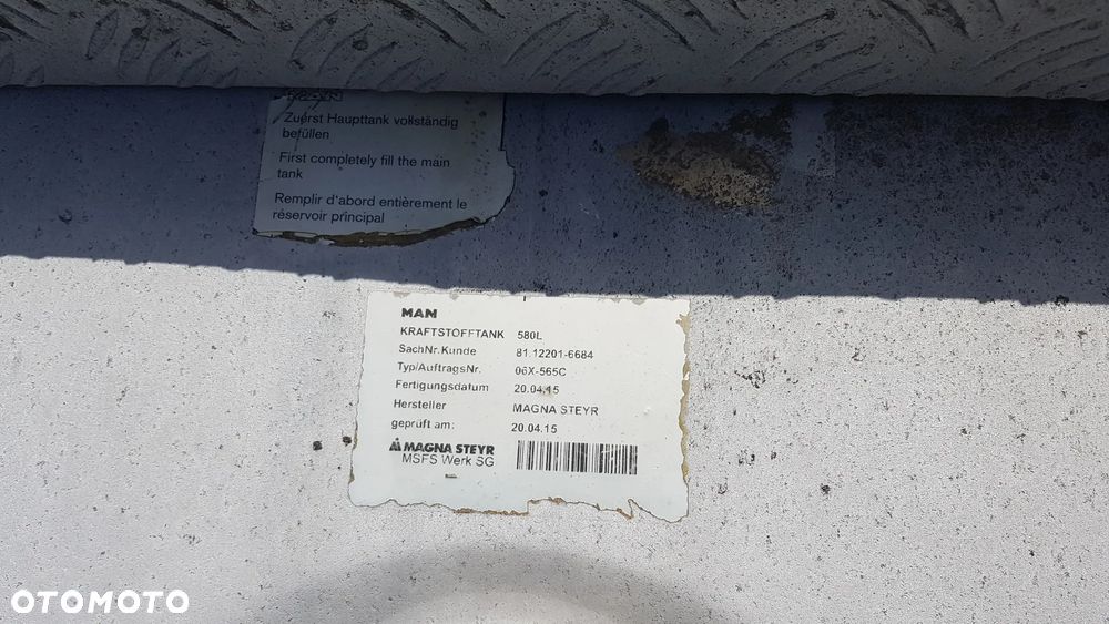 ZBIORNIK PALIWA KOMPLETNY 580L. 138X70X70 CM MAN TGX TGS EURO 6 - 3