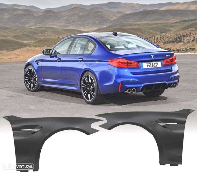KIT 2 GUARDA-LAMAS PARA BMW SÉRIE 5 BMW G30 G31 17- LOOK M5 CROMO - 1