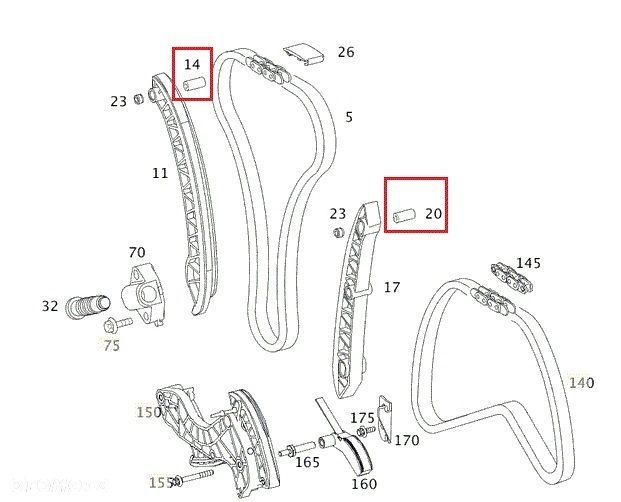 MERCEDES WIELE MODELI Bolec slizgu rozrzadu OM271 ORYGINAL - 3