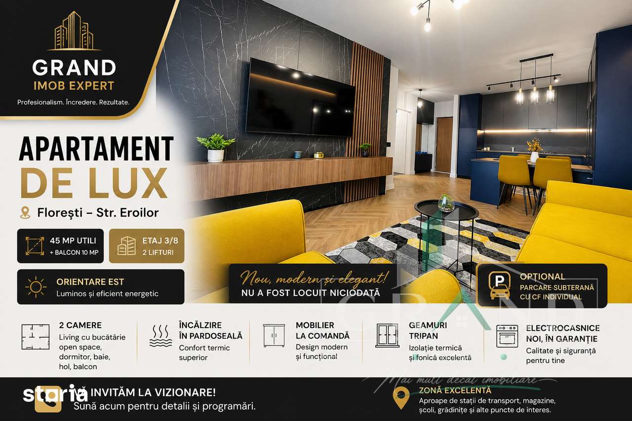 Apartament de Lux | 2 Camere | Balcon | Parcare | Floresti/Eroilor — fotografia 1
