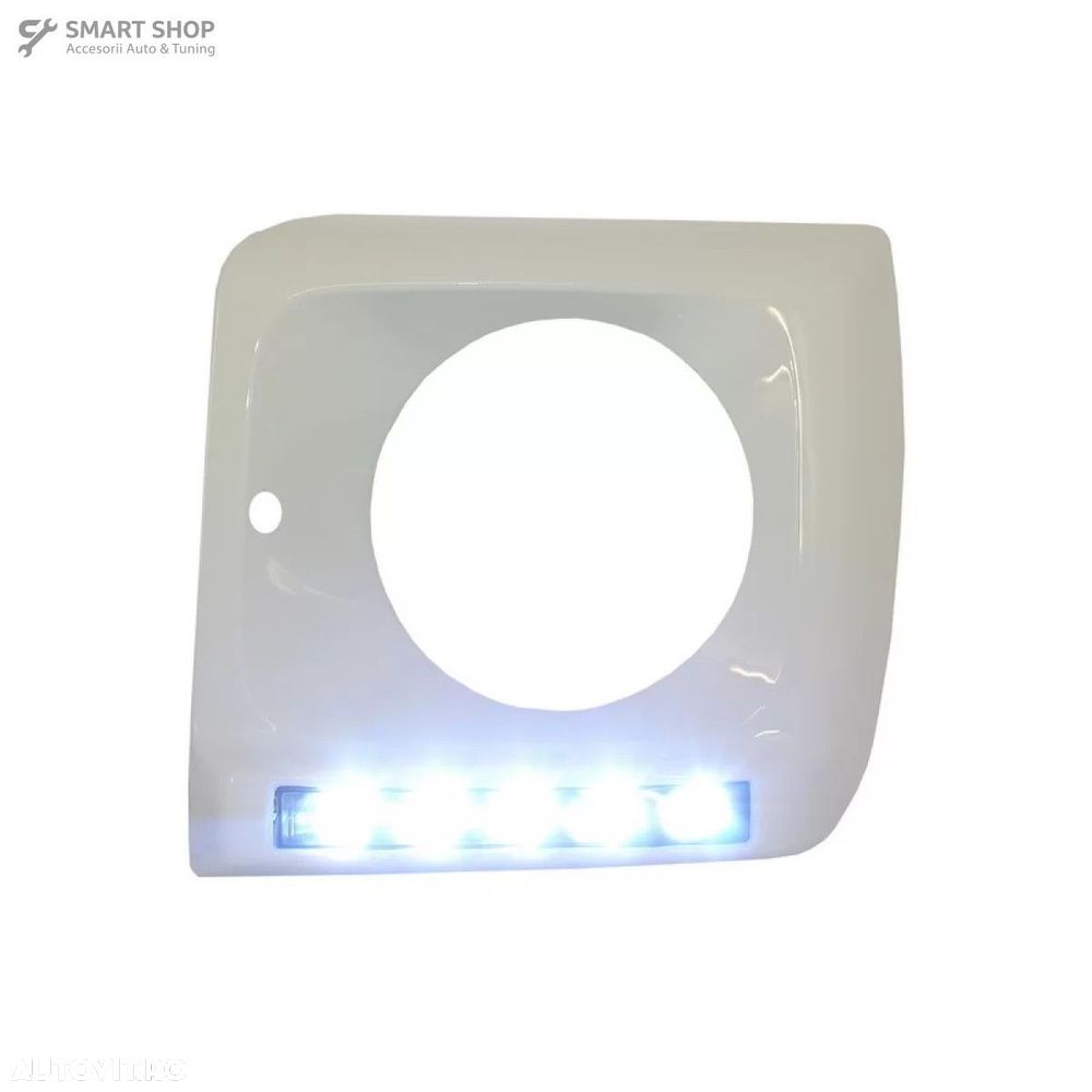 Carcasa faruri Alb cu Lumini de zi dedicate LED DRL Mercedes G-class W - 6