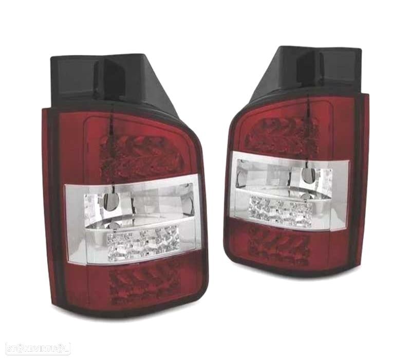 FAROLINS TRASEIROS LED PARA VOLKSWAGEN VW T5 1P 03-09 VERMELHO BRANCO - 2