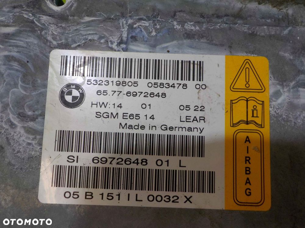 BMW 7 E65 LIFT 05r sensor modul AIRBAG 6972648 - 16