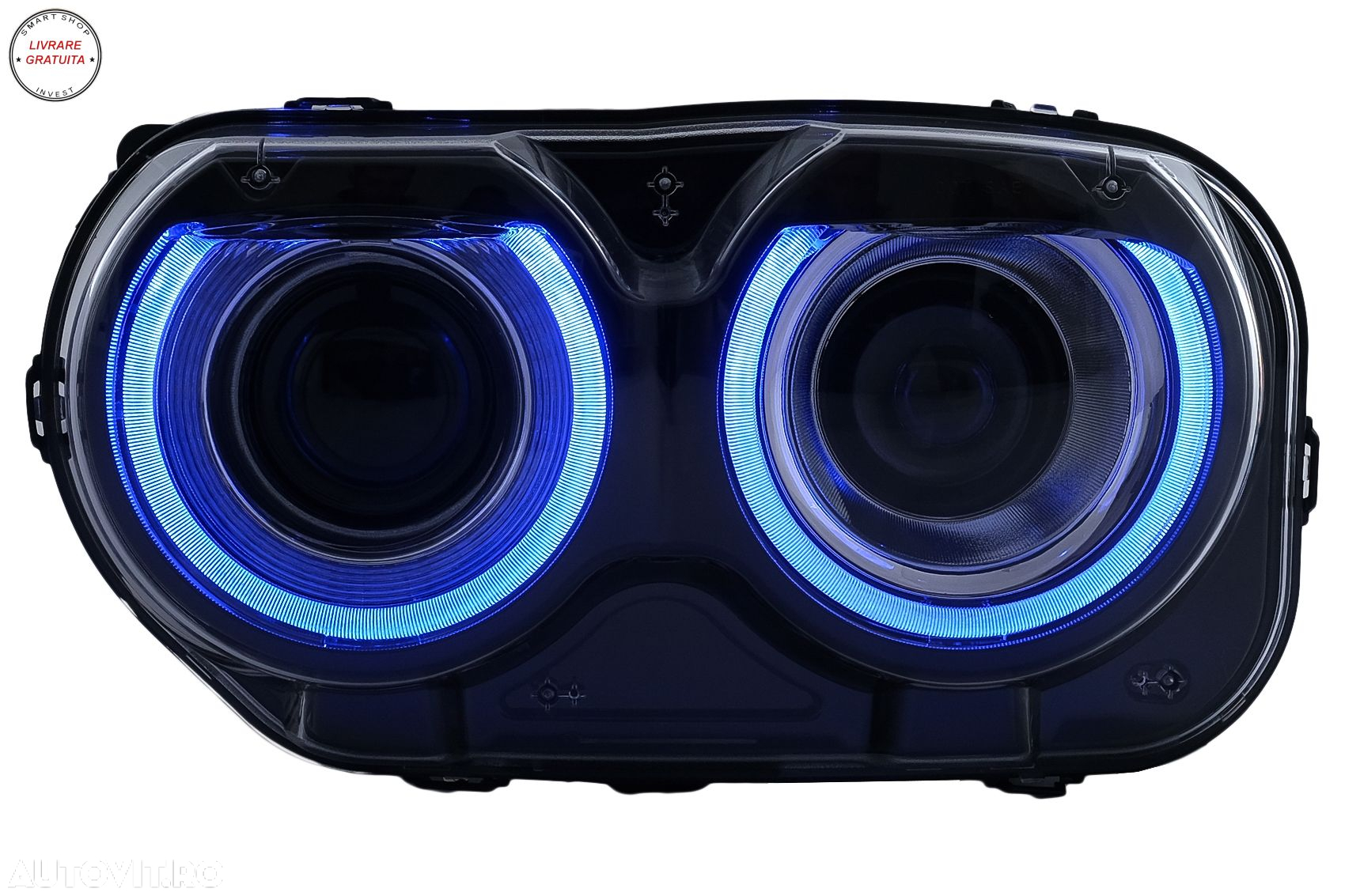 Faruri LED Dodge Challenger (2015-2024) Negru cu Lumini RGB- livrare gratuita - 16