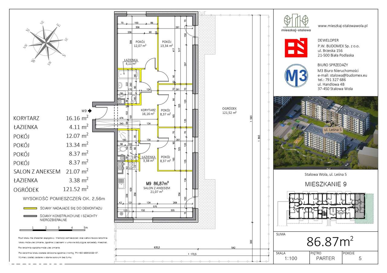 Mieszkaj - Stalowa | Przestronne 5 pokoi z potężnym ogródkiem 121 m²