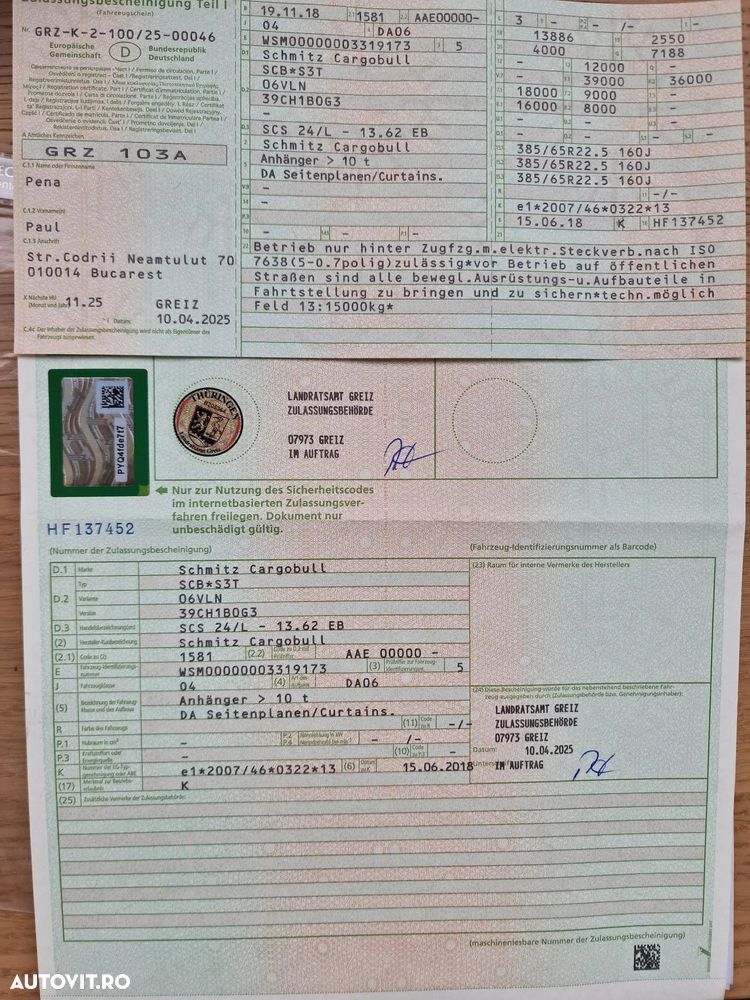 Schmitz Cargobull SCB S3T+STIVUITOR detasabil HIAB 2,5tone, 2018, AXA VIRATOARE, 13,6m lungime, usi spate, deschideri laterale, Anv 80% bune, rulata doar in Germania, posibilitate leasing 4 ani, SUPER PRET semiremorca+stivuitor-20.900 EUR+Tva - 28