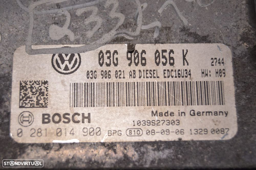 CENTRALINA ECU MOTOR BOSCH VW VOLKSWAGEN 0281014900 1039S27303 03G906056K 03G906021AB VW VOLKSWAGEN GOLF V 5 MK5 1K 1K1 1.9 TDI 105CV BLS - 6