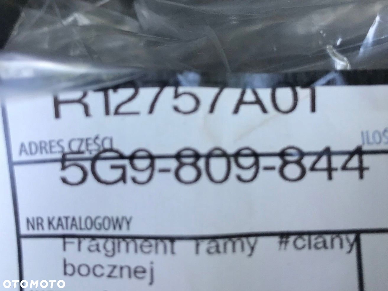 VW GOLF 7 combi błotnik tył bok 5G9809844 rama - 4