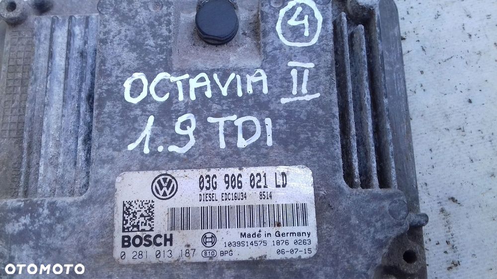 komputer 03g906021ld 0281013187 zestaw immo skoda octavia ii 1.9 tdi 02- - 4