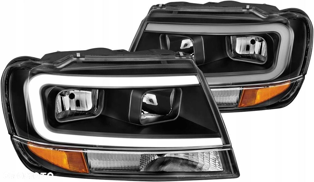 Reflektory Lampy kpl Tube LED Neon Black Tuning Jeep Grand Cherokee WJ 99- - 5