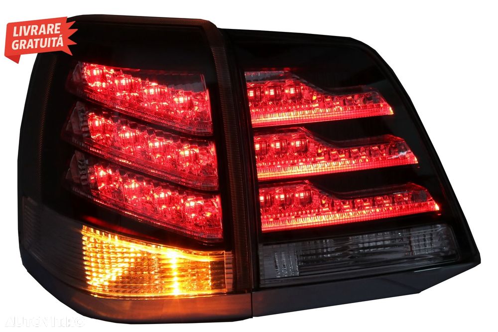 Stopuri LED Alb si Negru Toyota Land Cruiser FJ200 J200 (2007-2011)- livrare gratuita - 6