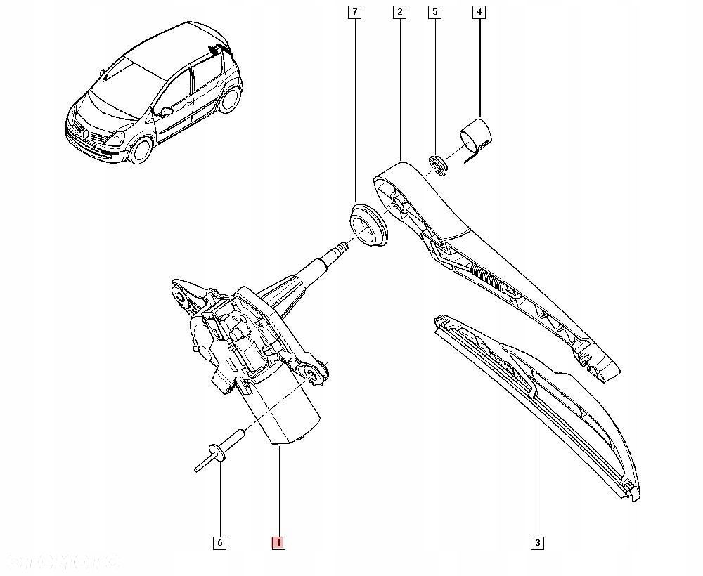 silniczek wycieraczki klapy renault modus 8200313354 53024812 - 2