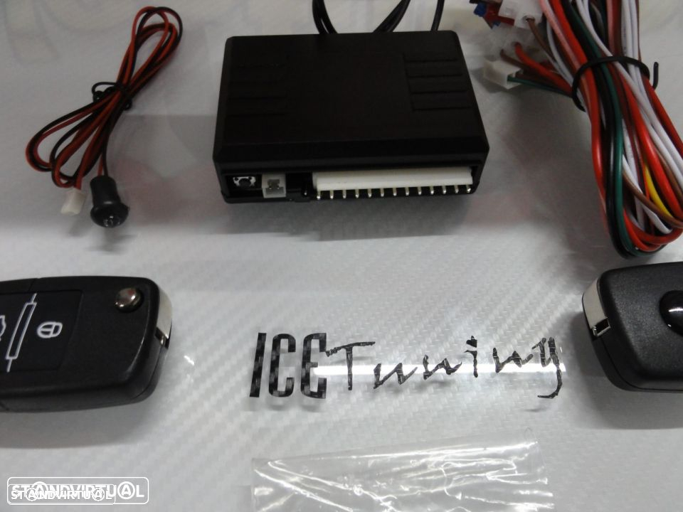 Kit fecho central universal + 2 comandos com chave retrátil tipo Audi / VW (compatível com fecho central original do veículo) - 2