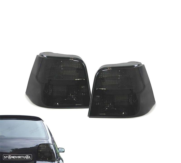 FAROLINS TRASEIROS PARA VOLKSWAGEN VW GOLF 4 MK IV 97-03 PRETO ESCURECIDO