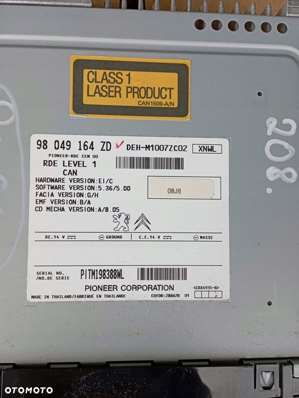 PEUGEOT 208 RADIO RADIOODTWARZACZ 98049164ZD - 3