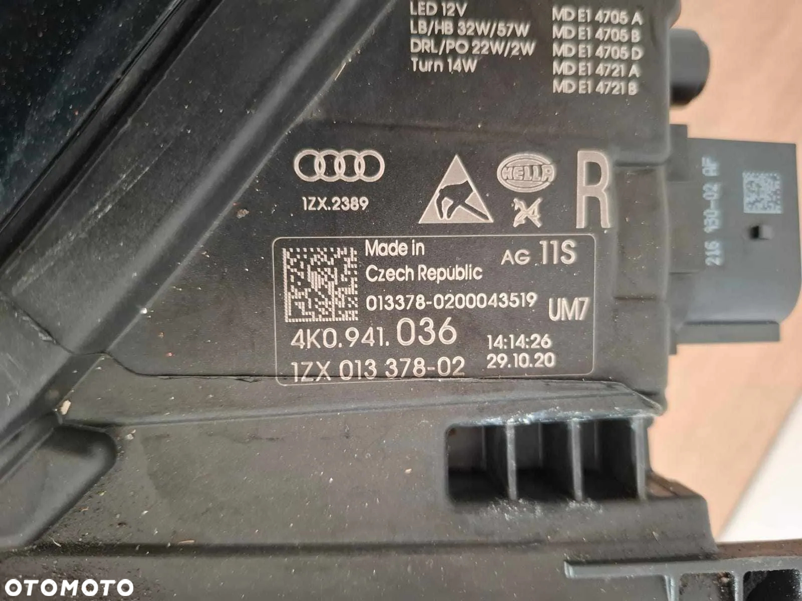 LAMPA PRAWA PRZEDNIA PRZÓD AUDI A6 C8 4K0 4K0941036 FULL LED MATRIX - 8