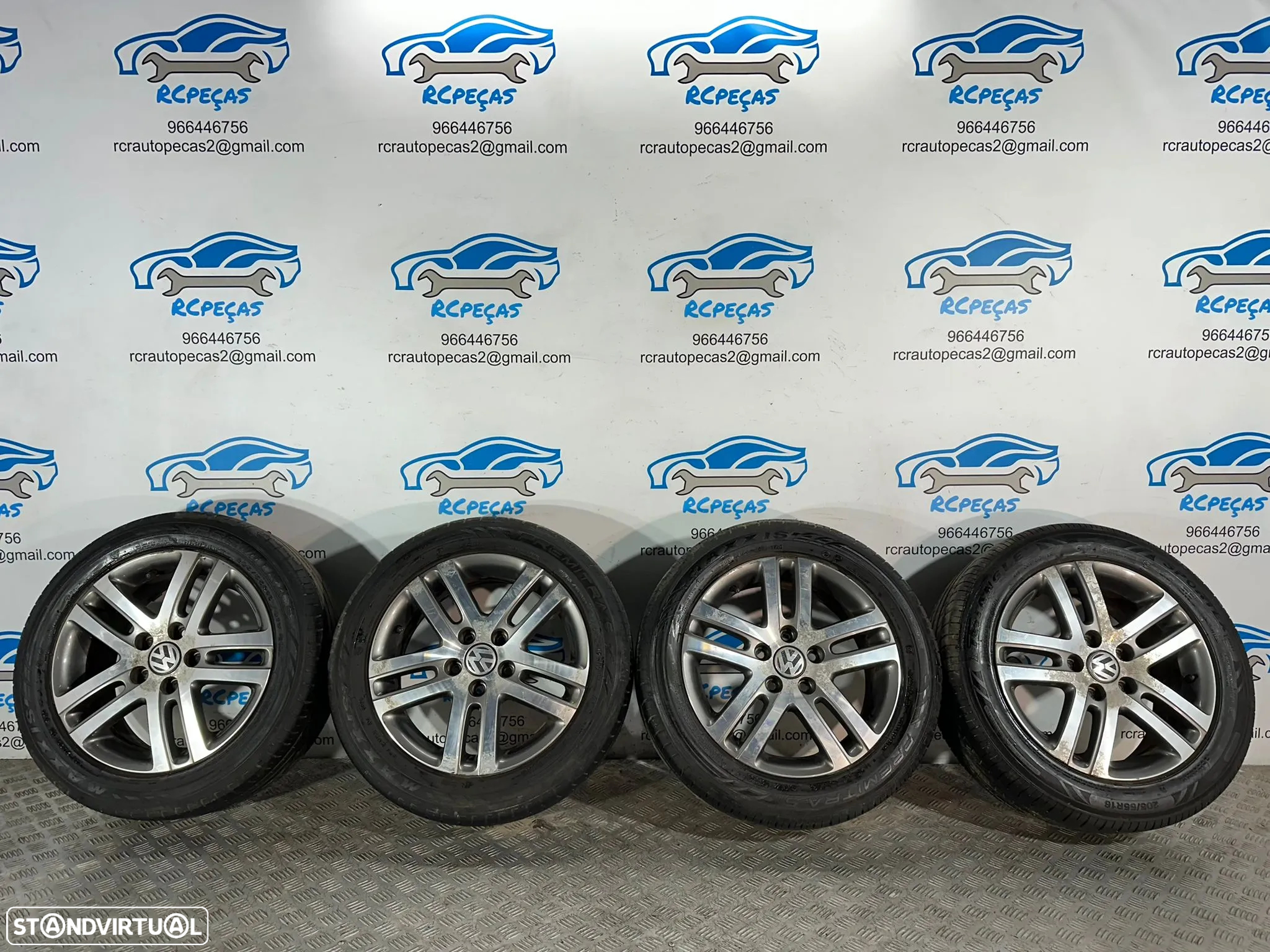 .Conjunto Jantes 16 Originais VW Touran 6.5J ET50 5x112 1K0601025BM - 2