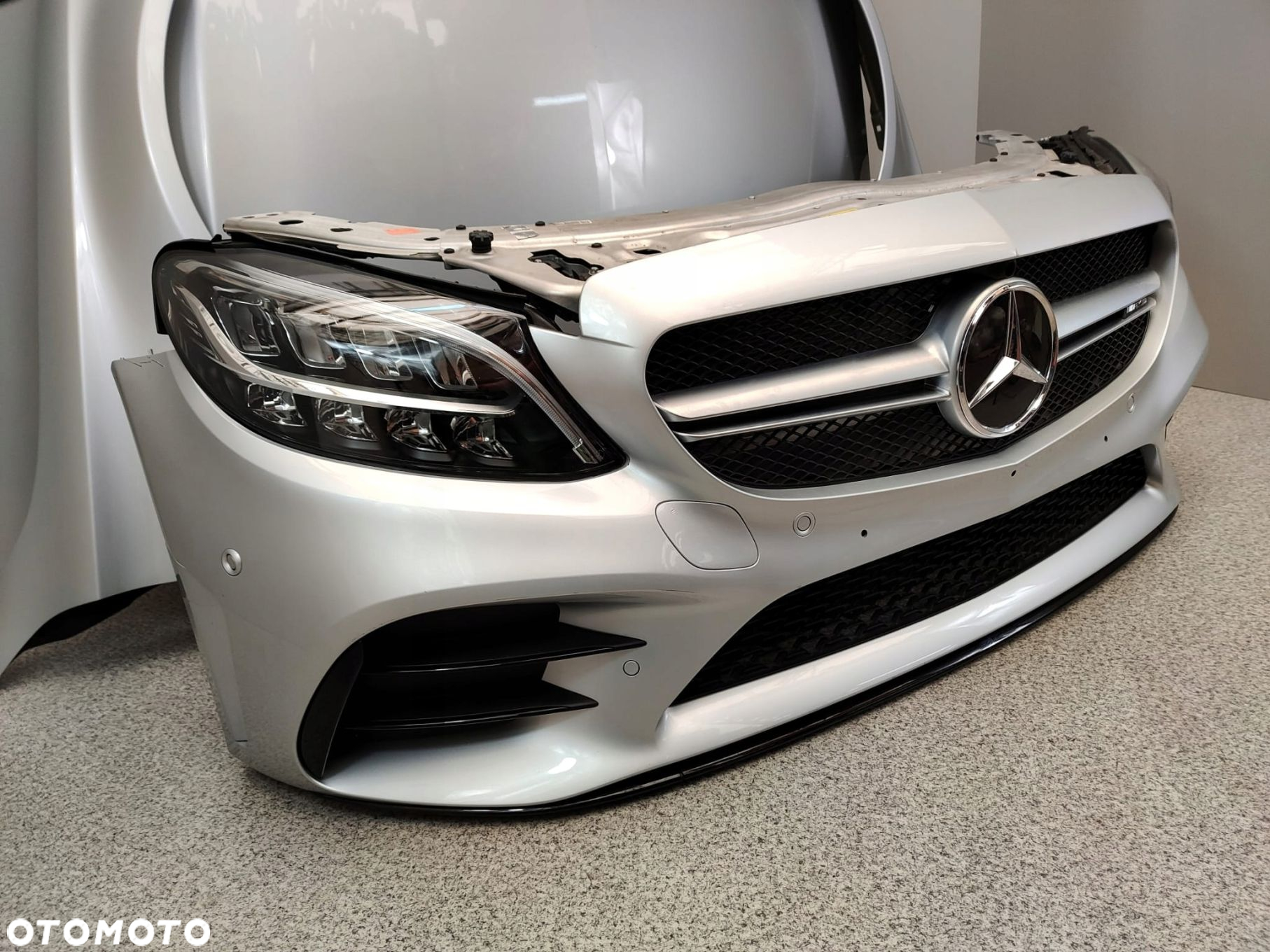 MERCEDES W205 LIFT C43 AMG PRZÓD ZDERZAK BŁOTNIKI CHŁODNICE LAMPY MASKA - 2