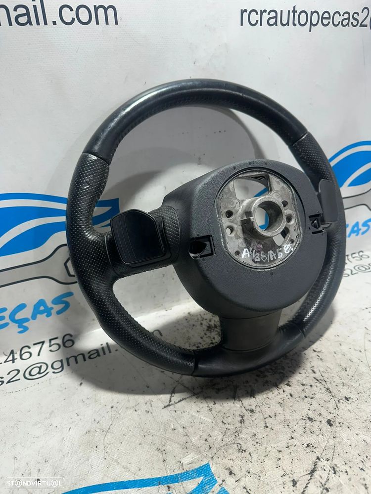 .Volante Pele Perfurada Original 3 Braços Patilhas Multifunções Audi 8T0419091B 2007 - 2016 - 6