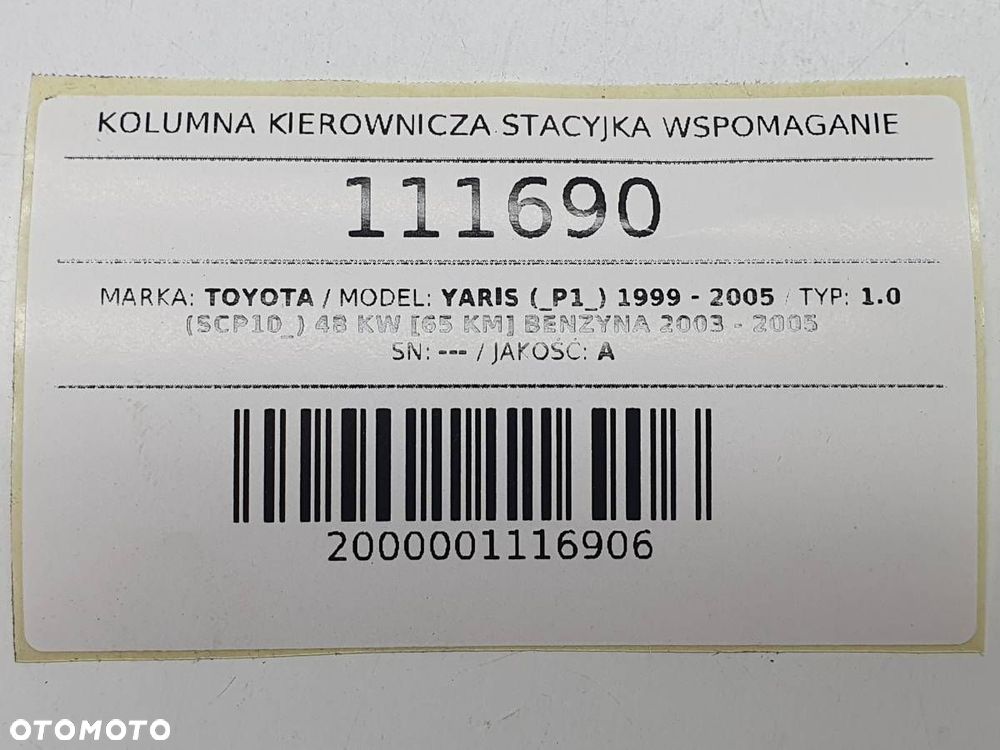 KOLUMNA KIEROWNICZA STACYJKA WSPOMAGANIE TOYOTA YARIS I 995-09000 - 9