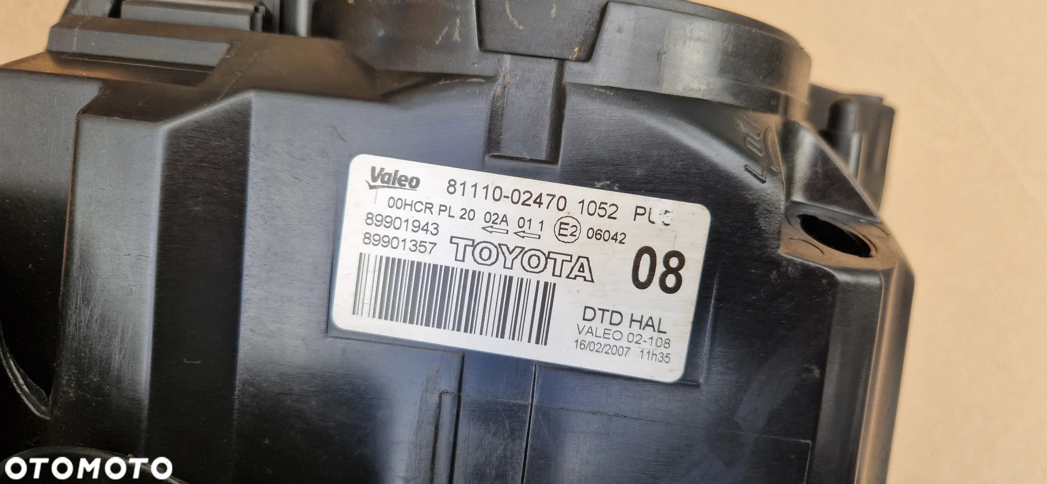 TOYOTA AURIS I LAMPA PRAWA LEWA EUROPA - 9