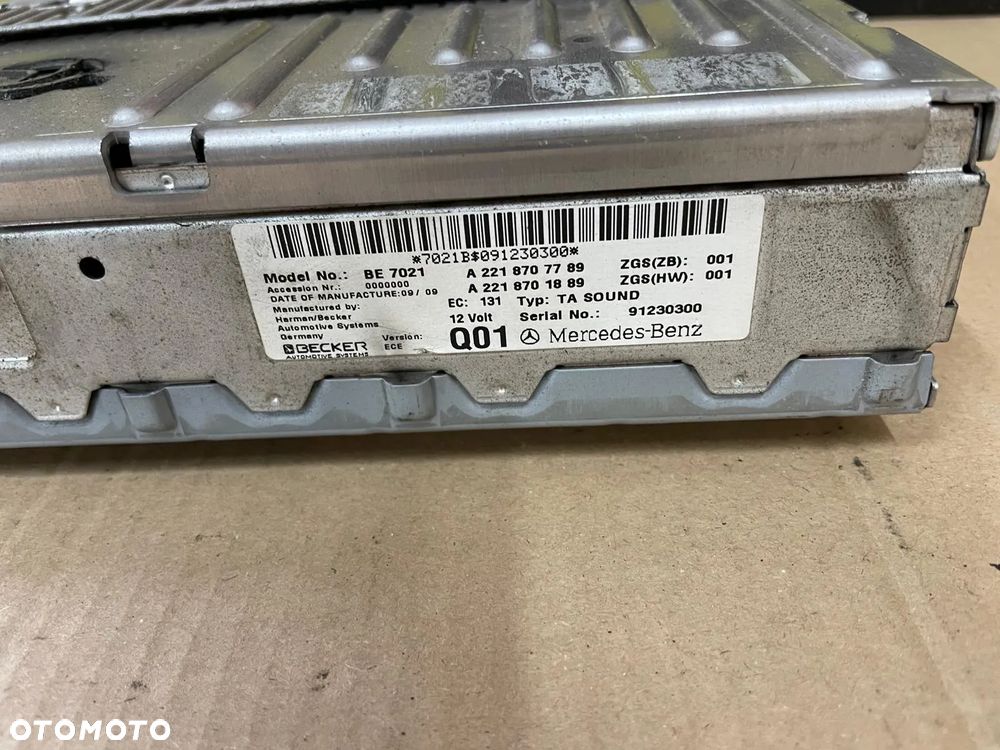 MERCEDES S W221 WZMACNIACZ BECKER BE7021 A2218707789 HARMAN KARDON - 3