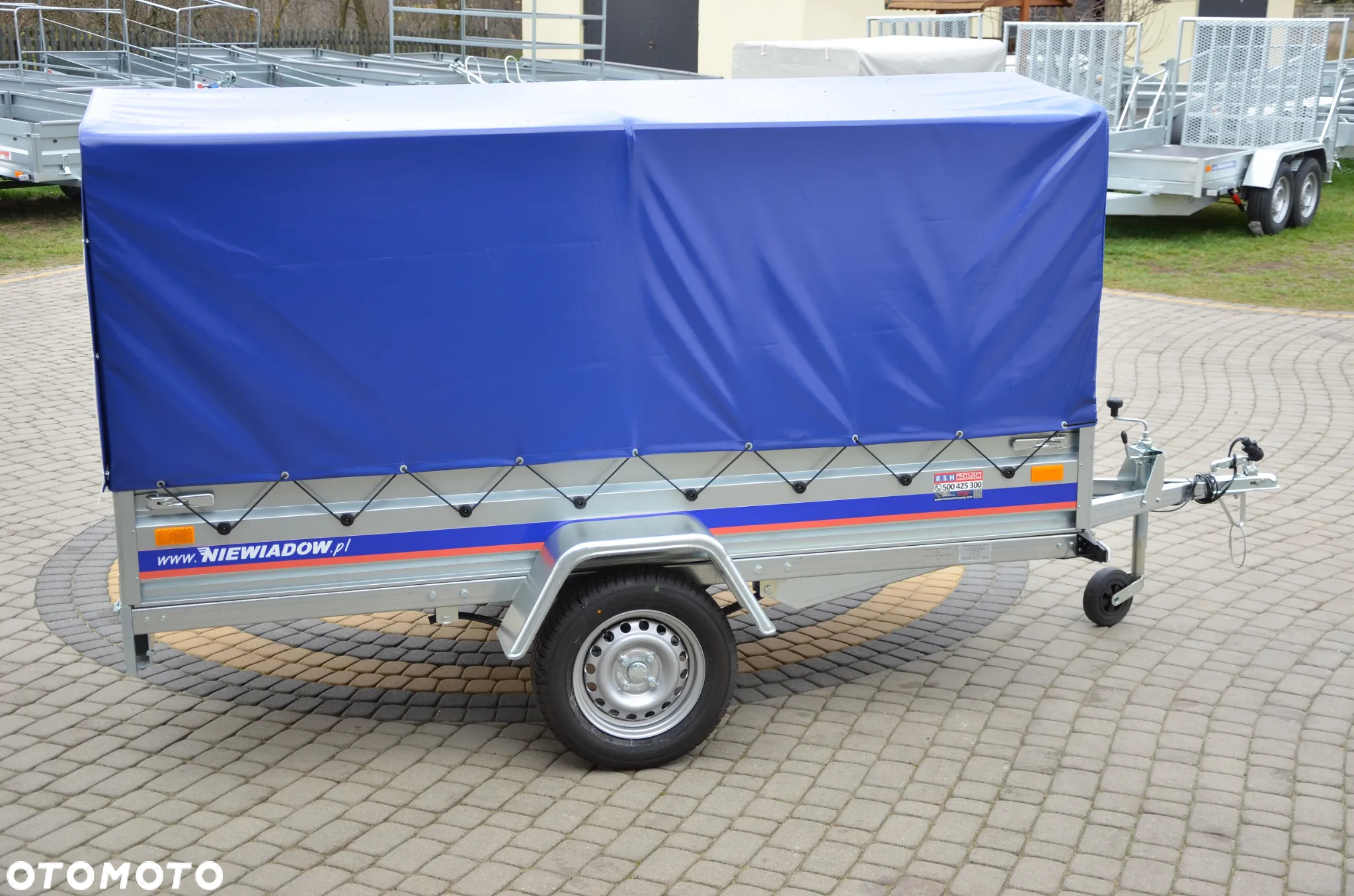 Niewiadów Niewiadów PRZYCZEPKA SAMOCHODOWA BG7527YU 2,63X1,32M, DMC: 750KG RESOR + AMORTYZATOR ZESTAW Z PLANDEKĄ I STELAŻEM H-120CM (WYMIAR OD PODŁOGI) - 5