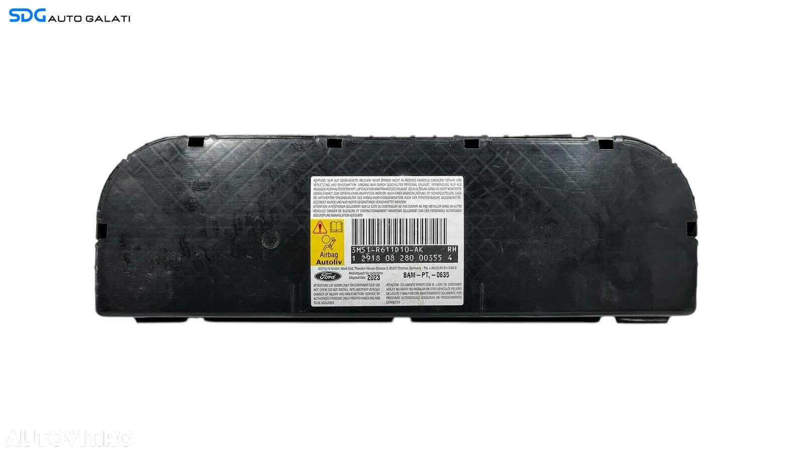 Unitate Modul Calculator Control Airbag Scaun Dreapta Fata Ford Kuga 2008 - 2012 ( Lovit ) Cod 3M51-R611D10-AK [L5751] - 1