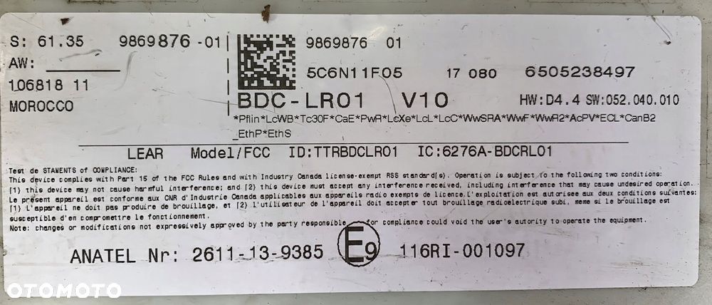 M53 MODUŁ STEROWNIK BDC FEM BMW 5 G31 9869876 - 4