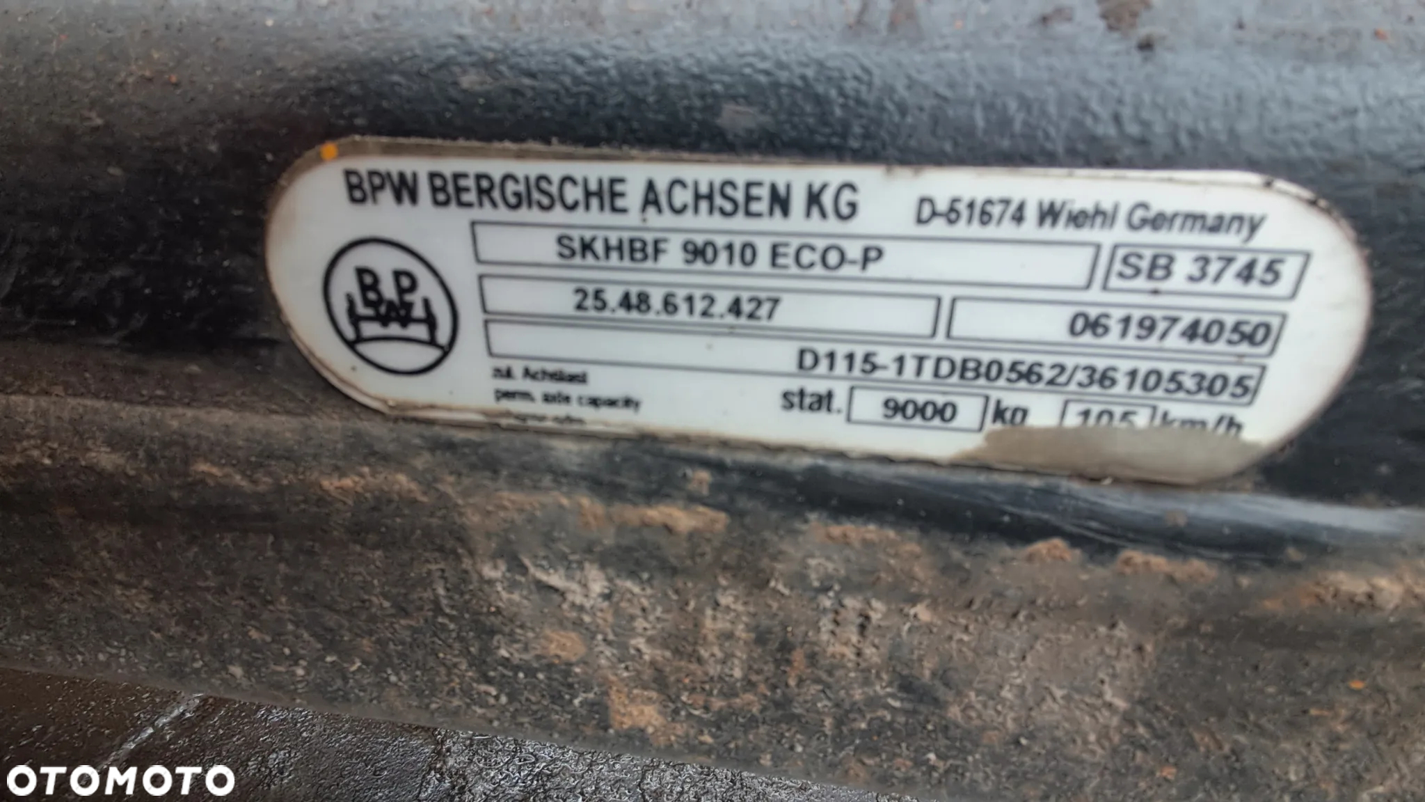 Oś osie naczepa bpw eco plus skhbf 9010 eco-p sb3745 mała tarcz zacisk półresor kompletna - 3