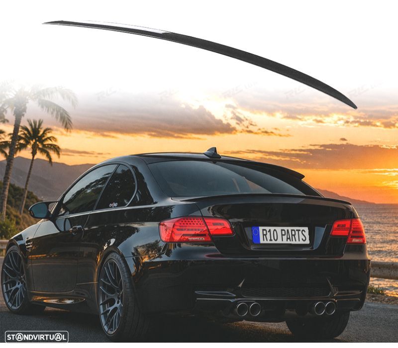 AILERON LIP SPOILER TRASEIRO BMW E92 E93 06-14 LOOK M PRETO BRILHANTE - 1