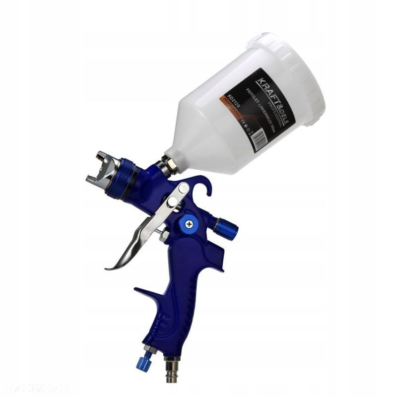 KRAFTDELE PISTOLET LAKIERNICZY 2,5 - 4 bar ZBIORNIK 600 ml KD2129 - 2