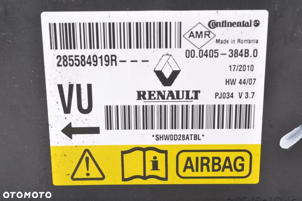 RENAULT GRAND SCENIC III SENSOR PODUSZKI AIRBAG 285584919R - 2
