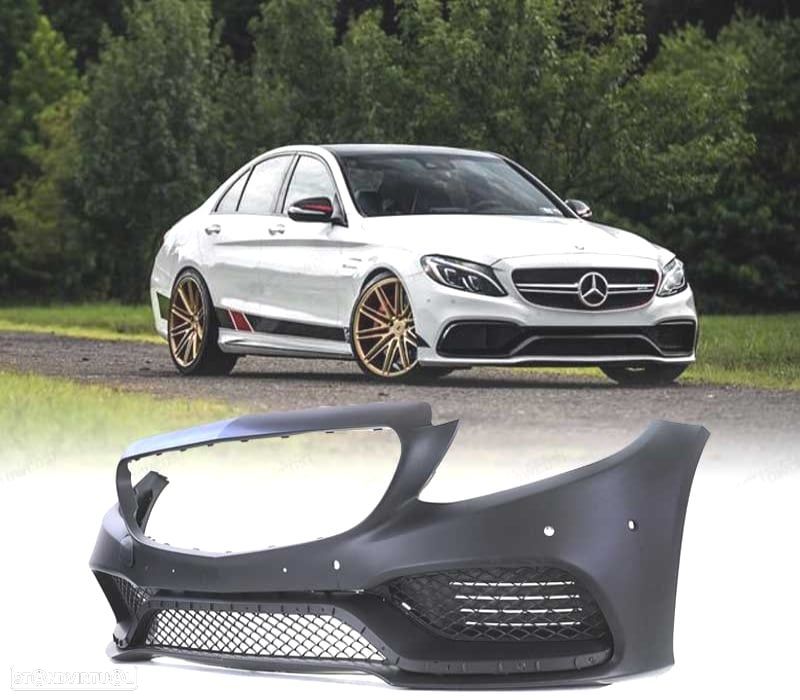 PARACHOQUES FRONTAL MERCEDES W205 14-18 LOOK AMG C63 PRETO PDC - 1