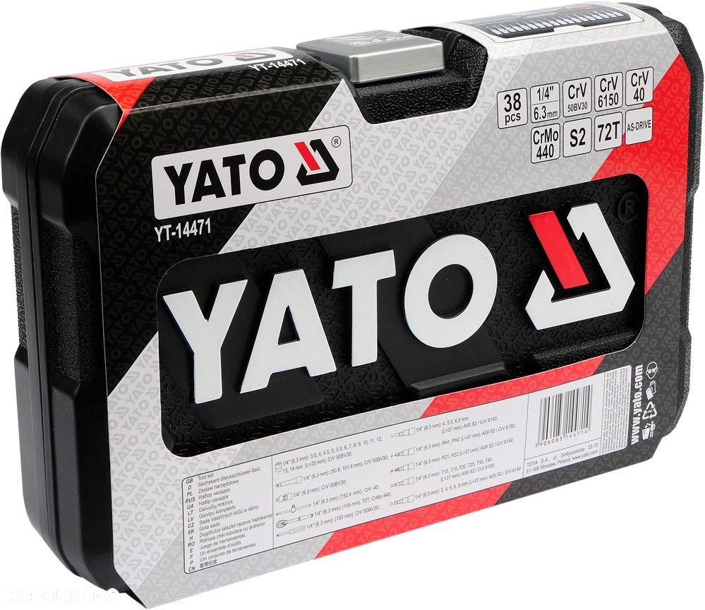 YATO KOMPLET NARZĘDZI ZESTAW KLUCZY 38 ELEMENTÓW YT-1447 1 OD DYSTRYBUTORA - 3
