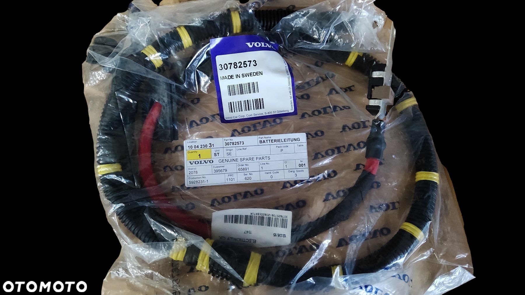 VOLVO S80 V70 XC70 przewod akumulatora plus + 30782573 - 1